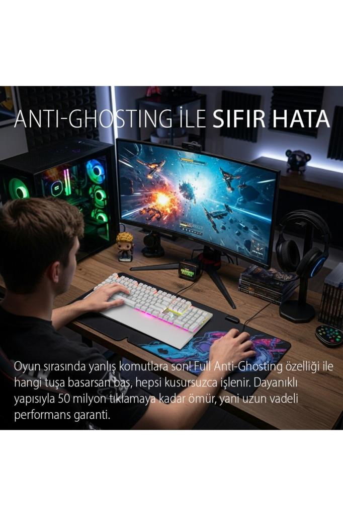 Inca IKG-456 Blue Switch Kablolu Mekanik Oyuncu Klavyesi Teşhir