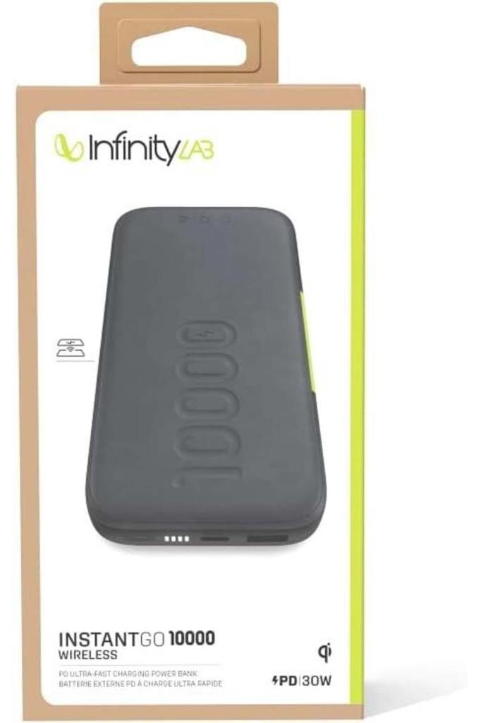 InfinityLab InstantGo Siyah 10000 mAh Type-C Kablolu Hızlı Şarj Powerbank Outlet