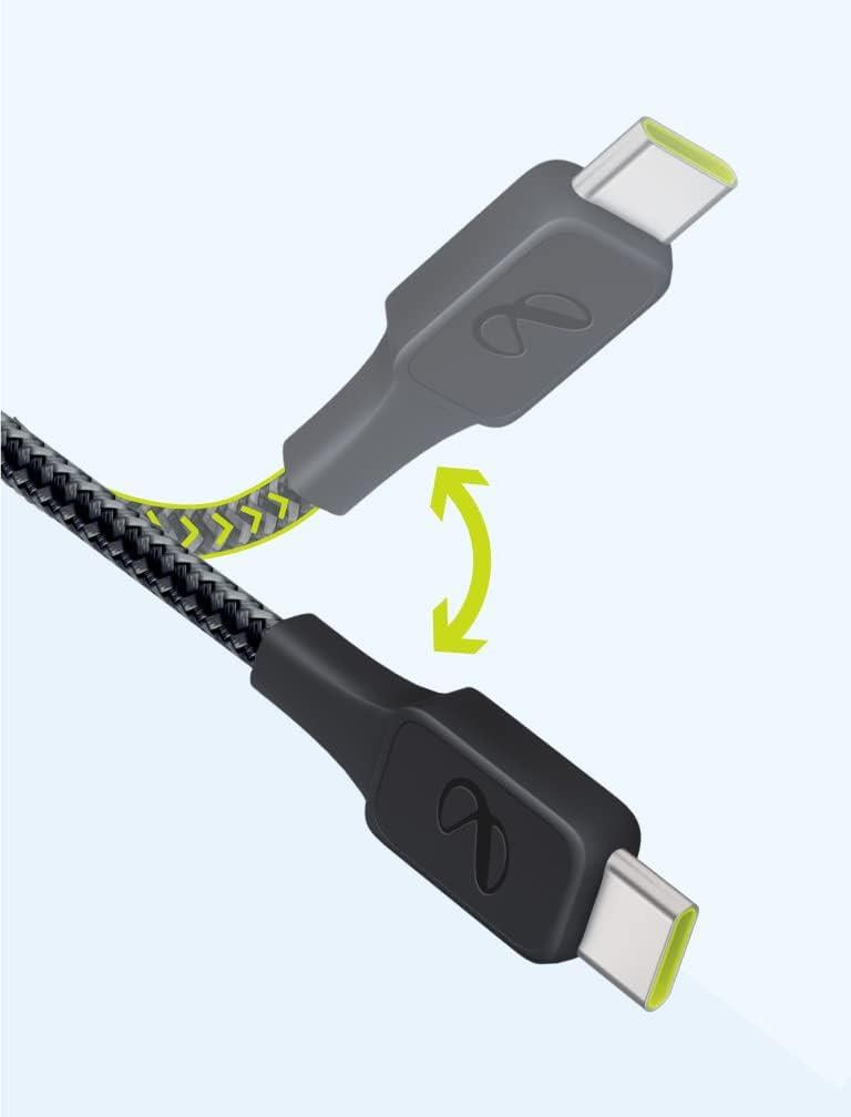 InfinityLab InstantConnect USB-C - USB-C 1,5 M 100 W PD Ultra Hızlı Şarj Kablosu – Siyah