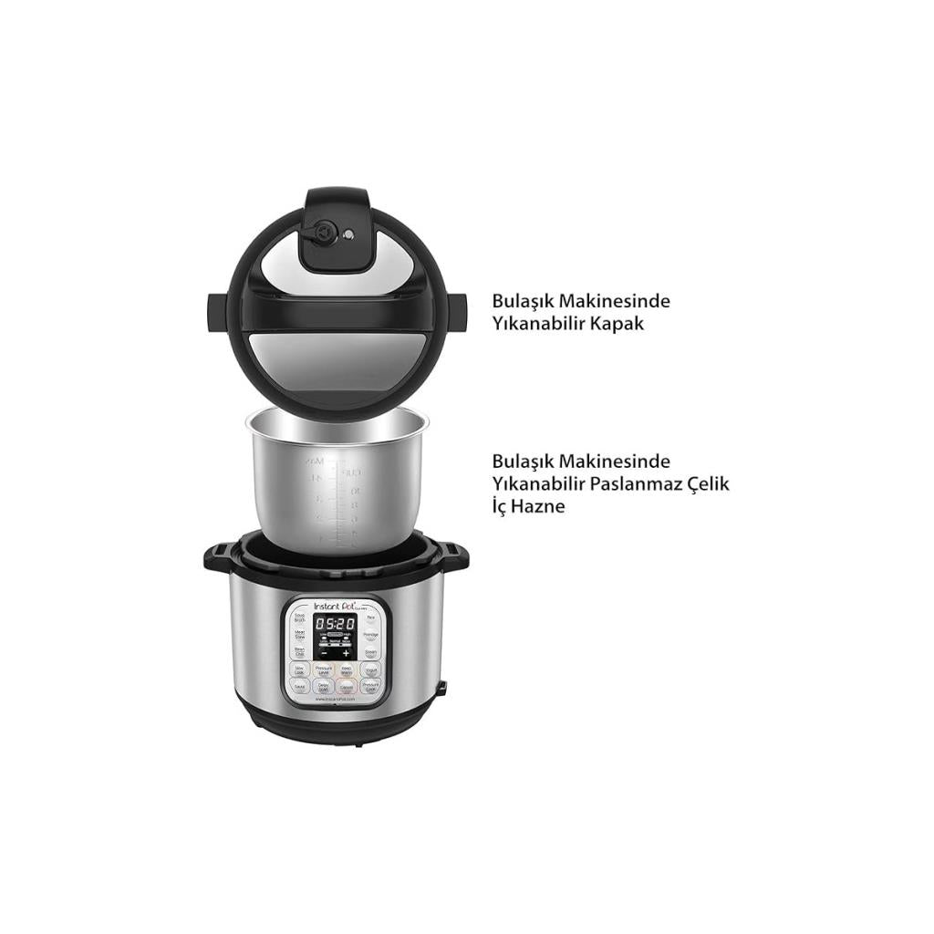 Instant Pot Duo 7'si 1 Arada Akıllı Pişirici, 5.7 L, Düdüklü Tencere, Yumuşak Pişirici, Pilav Pişirici, Sote Tavası, Yoğurt Haz
