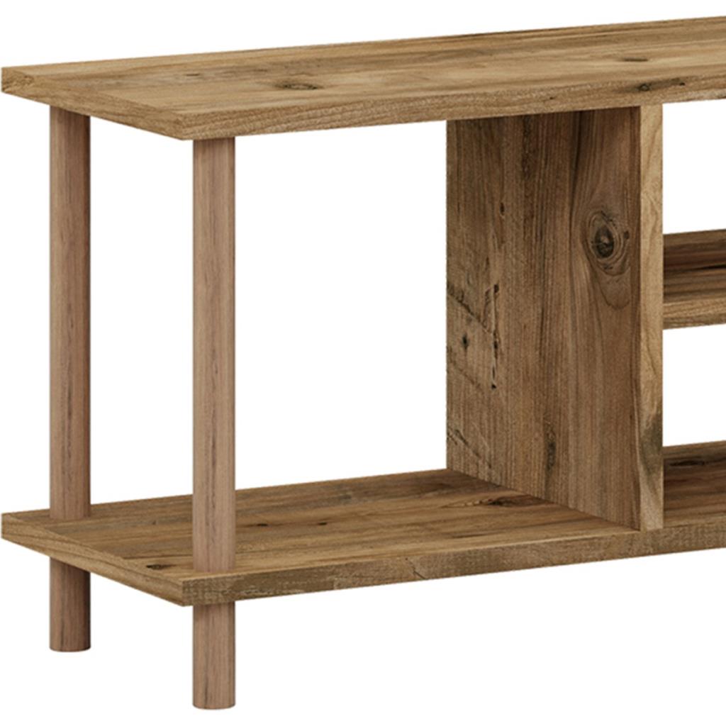 İntergo Tv Sehpası Raflı Tv Ünitesi Televizyon Sehpası Ahşap Ayaklı Çam -Outlet