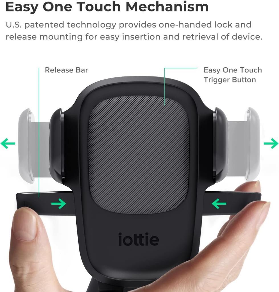 iOttie Easy One Touch 5 CD Yuvası Araç Tutucu, iPhone, Samsung, Moto, Huawei, Nokia, LG, Akıllı Telefonlar, Siyah, Dash için - TEŞHİR
