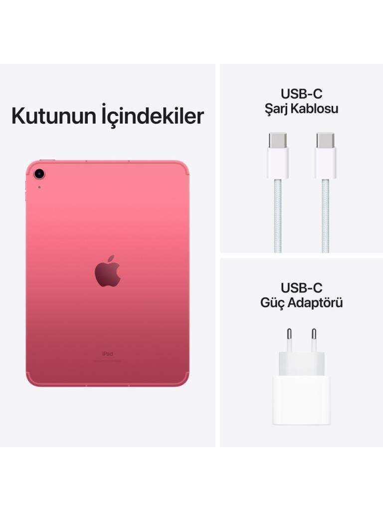 iPad 10. Nesil Wi-Fi + Cellular 256 GB 10.9" MQ6W3TU/A Pembe Tablet Outlet (Açıklamayı Okuyunuz)