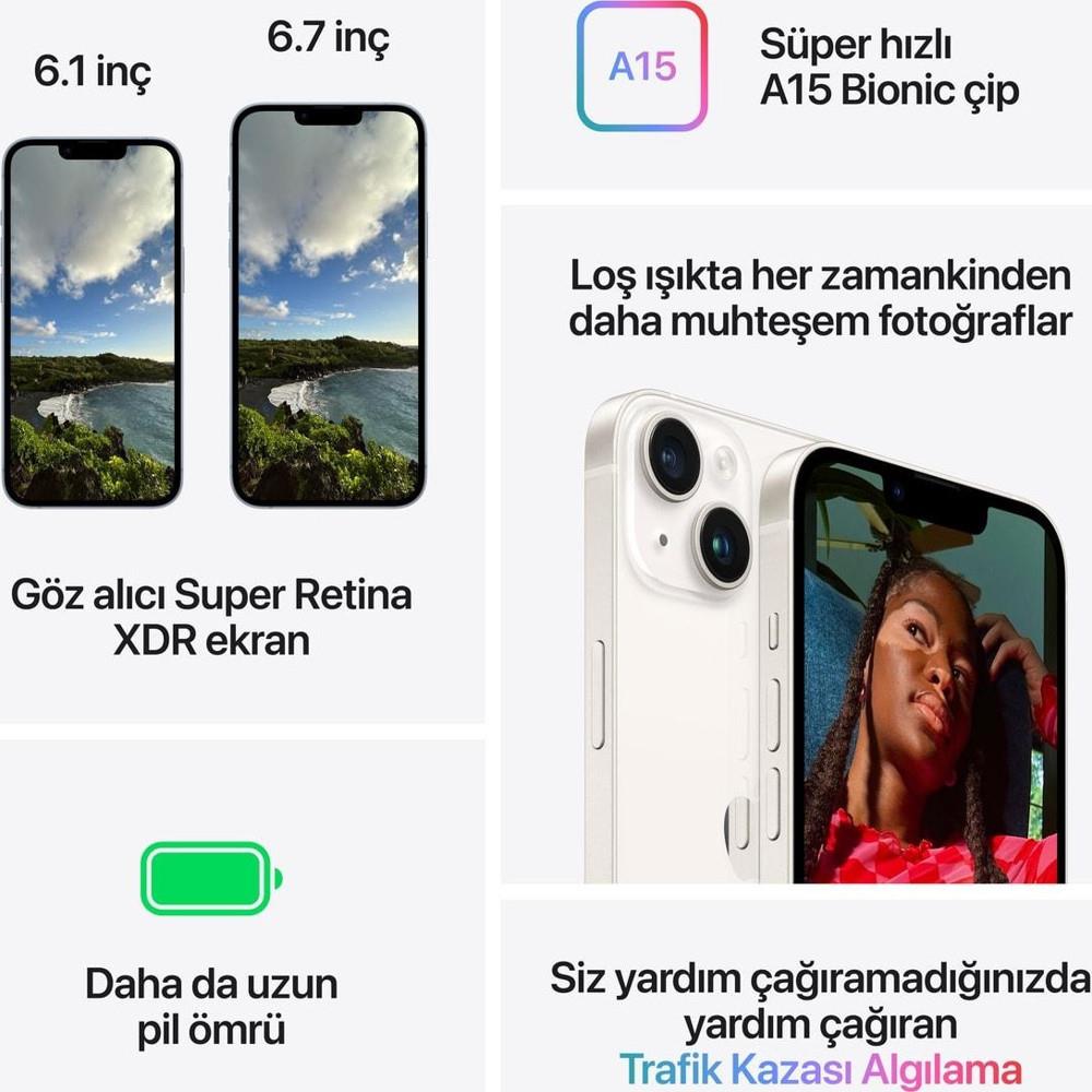 Yenilenmiş iPhone 14 Plus 512 GB Mavi Cep Telefonu (1 Yıl Garantili) - A Kalite