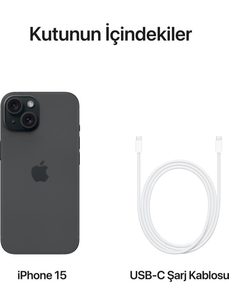 Yenilenmiş iPhone 15 128 GB Siyah Cep Telefonu (1 Yıl Garantili) - B Kalite