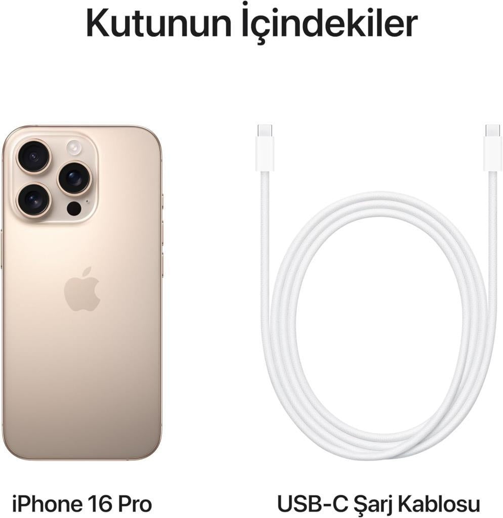 iPhone 16 Pro 128 GB Çöl Titanyum (Apple Türkiye Garantili)