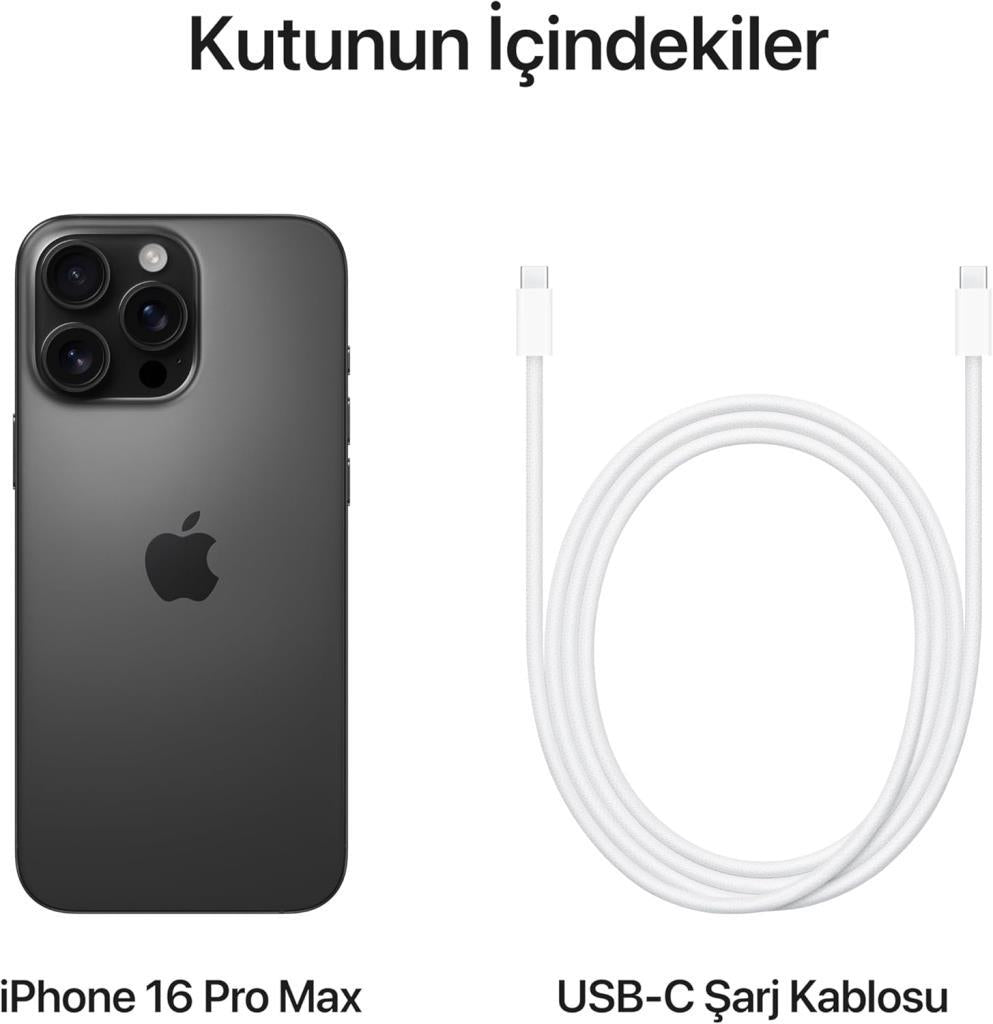 iPhone 16 Pro Max 512 GB Siyah Titanyum KUTU HASARLI (Açıklamayı Okuyunuz)