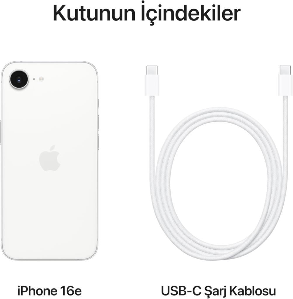 iPhone 16e 256 GB Beyaz (Apple Türkiye Garantili)