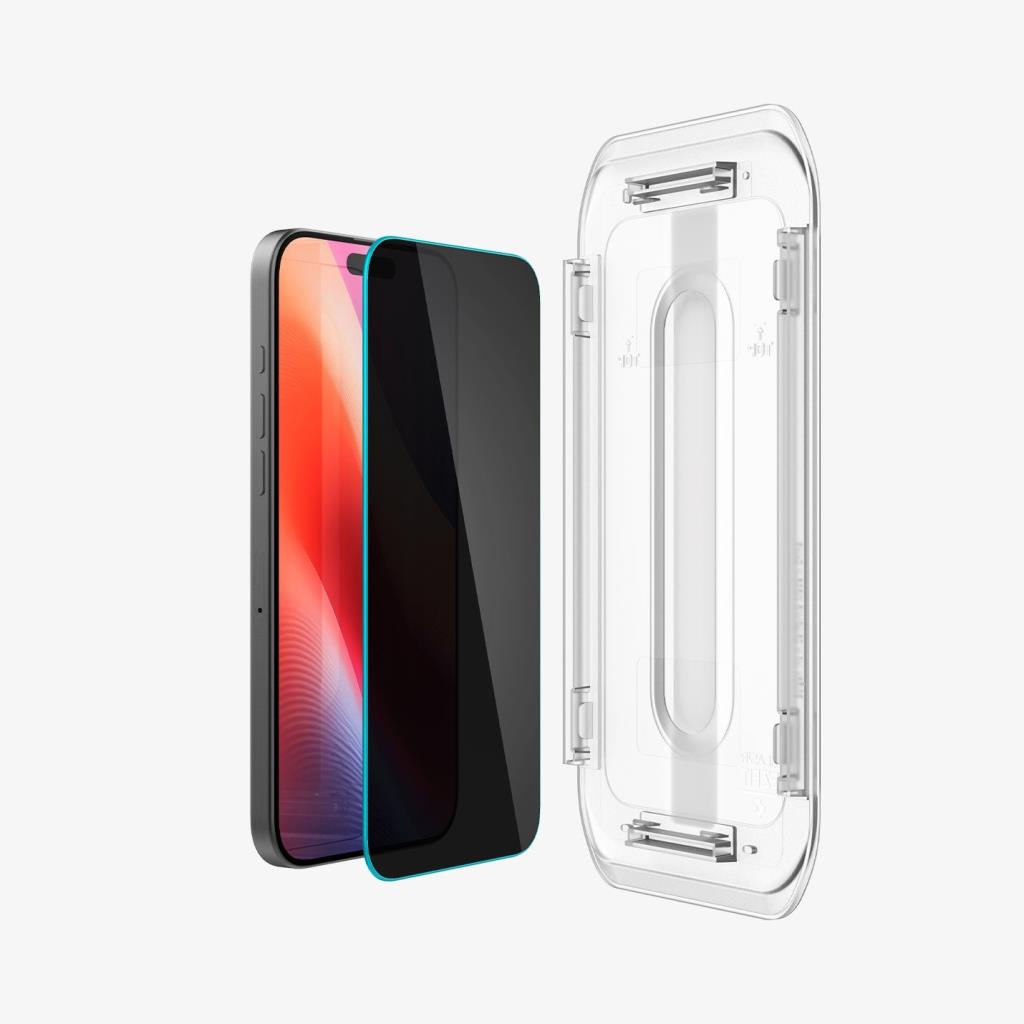 Spigen iPhone 17 Pro Max / 16 Pro Max Cam Hayalet Cam Ekran Koruyucu AluminaCore™ iyonlaştırılmış Güçlendirilmiş Cam Teknolojisi Kolay Kurulum GLAS.tR EZ Fit Privacy HD (2 Adet) - TEŞHİR
