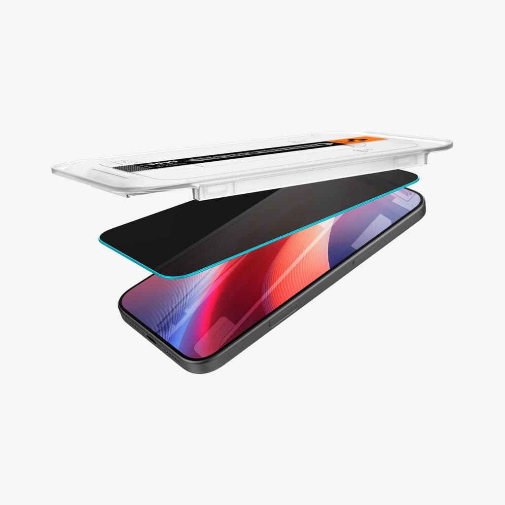 Spigen iPhone 17 Pro Max / 16 Pro Max Cam Hayalet Cam Ekran Koruyucu AluminaCore™ iyonlaştırılmış Güçlendirilmiş Cam Teknolojisi Kolay Kurulum GLAS.tR EZ Fit Privacy HD (2 Adet) - TEŞHİR