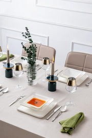 Emsan İstanbul Porselen Nadide 18 Parça Kare Yemek Takımı Gold Outlet