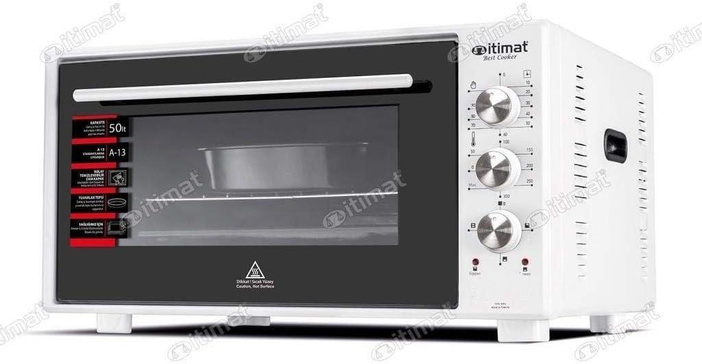 İtimat 8020 Çift Camlı Köşeli 50 lt Beyaz Midi Fırın - TEŞHİR