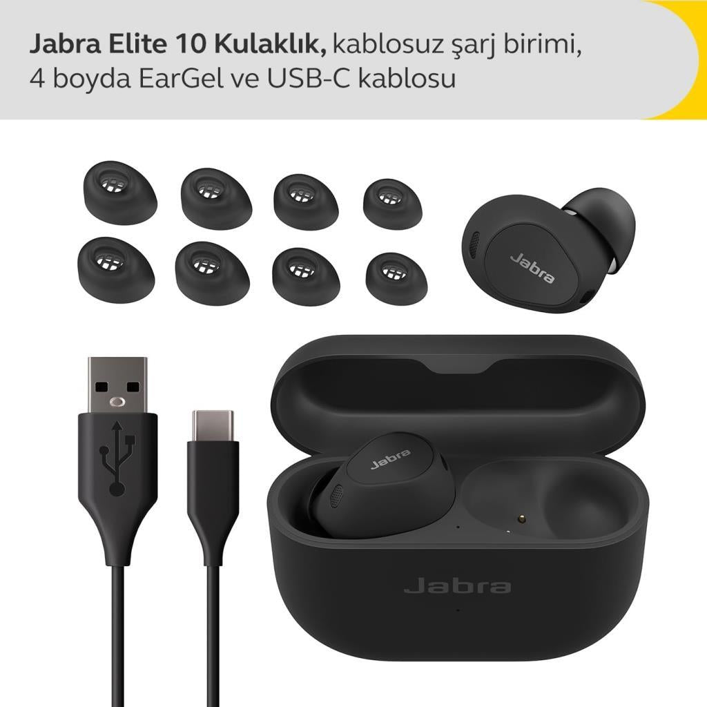 Jabra Elite 10 TWS Mat Siyah Kulak İçi Bluetooth Kulaklık Teşhir