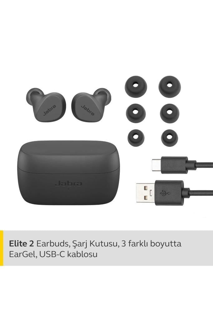 Jabra Elite 2 TWS Kulak İçi Bluetooth Kulaklık Gri Teşhir