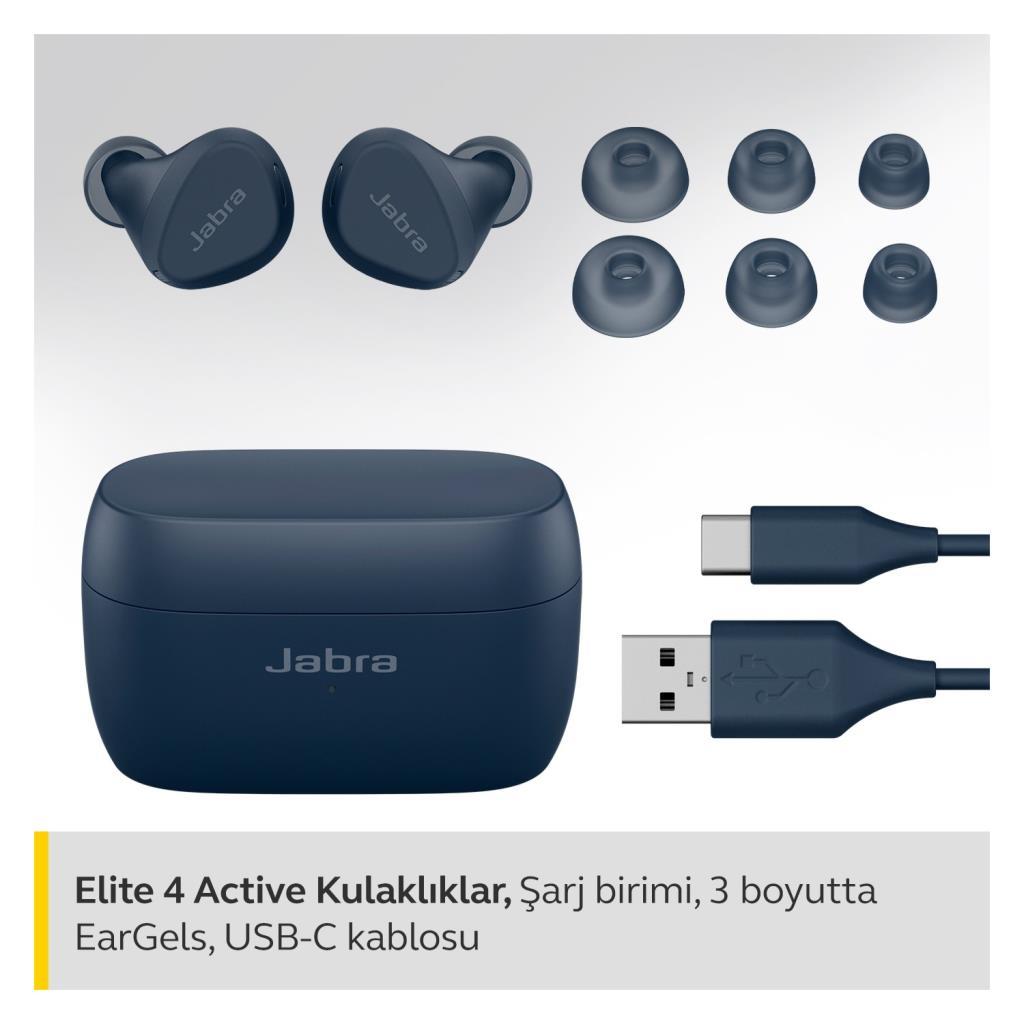 Jabra Elite 4 Active TWS Lacivert Kulak İçi Bluetooth Kulaklık Outlet