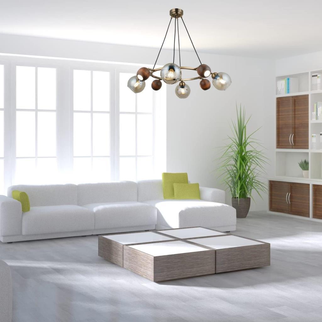 Lucea JAMO 4+4 ANTIK LAK AVİZE 4XGU10+4XE27 - OUTLET