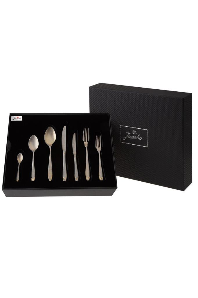 Jumbo Morfeu 12 Kişilik 84 Parça Antika Gold Çatal Kaşık Bıçak Takımı Outlet