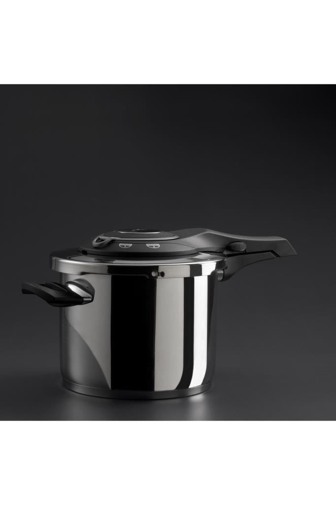 Jumbo Procook 6 Litre Siyah Açık Gri Paslanmaz Çelik Düdüklü Tencere Teşhir