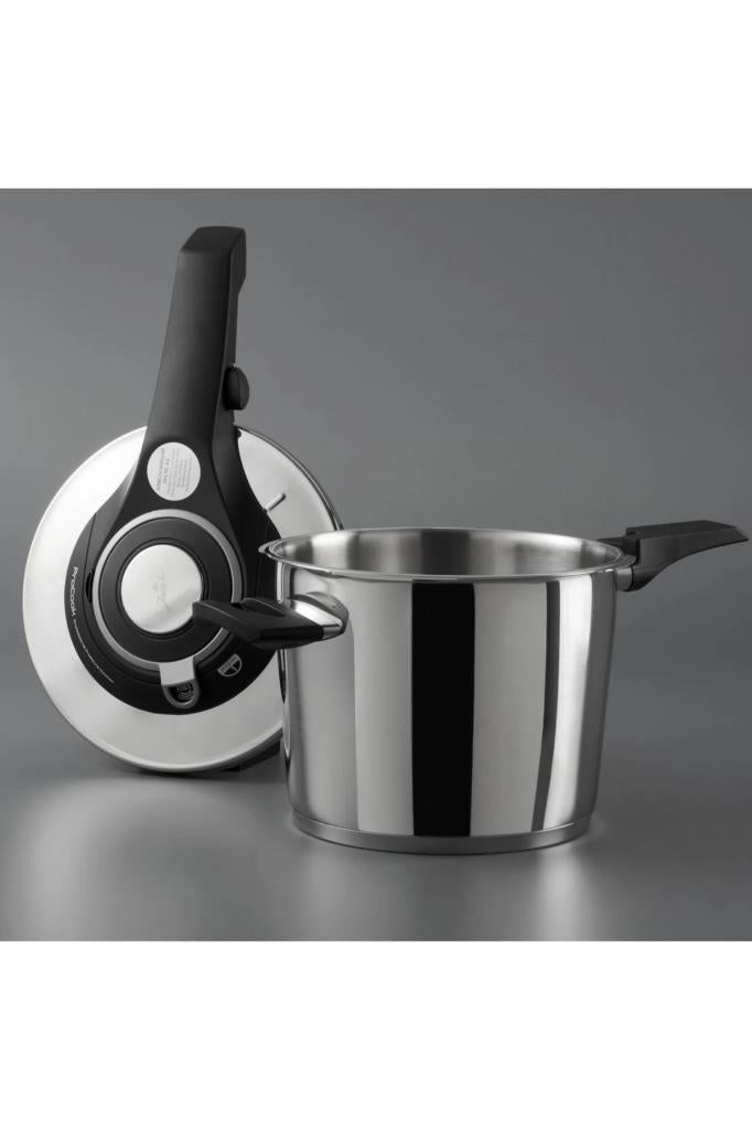 Jumbo Procook 6 Litre Siyah Açık Gri Paslanmaz Çelik Düdüklü Tencere Teşhir