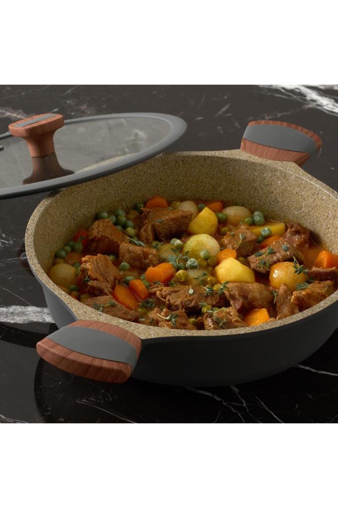 Jumbo Stone 7 Parça Granit Tencere Seti