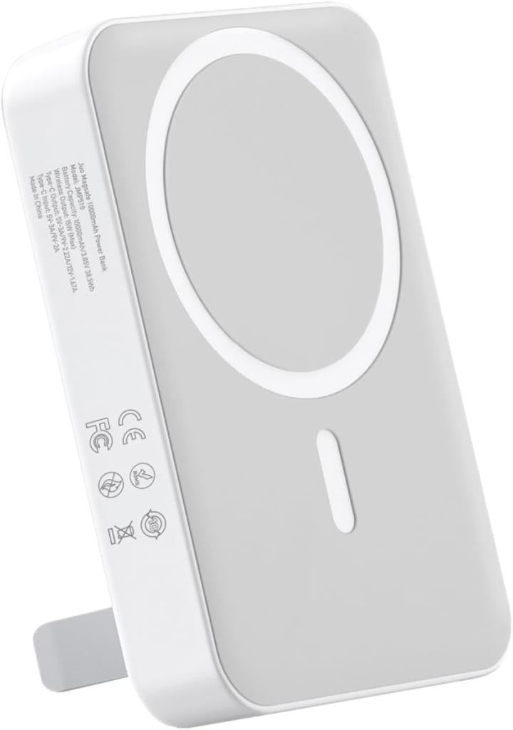 Juo 10000mAh MagSafe Powerbank Standlı PD20W Taşınabilir Kablosuz Hızlı Şarj Cihazı Beyaz Teşhir