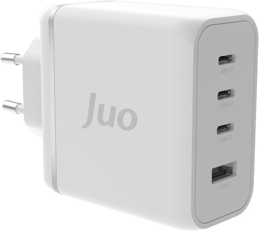 Juo 100W 4 Portlu USB-C + USB-A GaN Şarj Aleti iPhone& Macbook & Notebook Uyumlu PD Type-C Hızlı Şarj Cihazı Beyaz Outlet