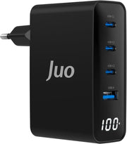Juo 100W GaN Led Ekranlı 3 Type-C + USB-A Hızlı Şarj Cihazı iPhone & Macbook & Notebook Şarj Aleti Teşhir