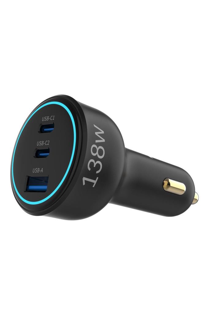 Juo 138w 3 Portlu Type-c Usb-a Araç Şarj Aleti Pd 3.0 & Qc 4.0 Hızlı Araç Içi Şarj Cihazı - OUTLET