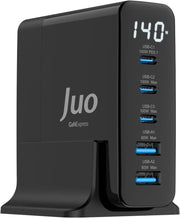 Juo 140W GaN PD 3.1 Masaüstü Hızlı Şarj Cihazı 3 Type-C + 2 USB-A iPhone & MacBook & Laptop Uyumlu Şarj Aleti Teşhir