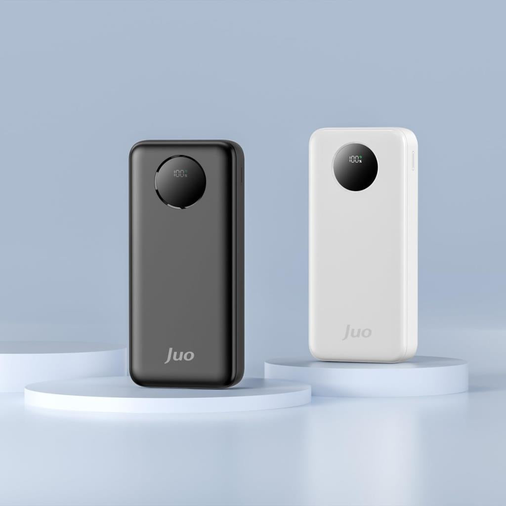 Juo 20000MAH 22.5W Dijital LED Ekranlı Taşınabilir Hızlı Şarj Cihazı Powerbank Beyaz Teşhir