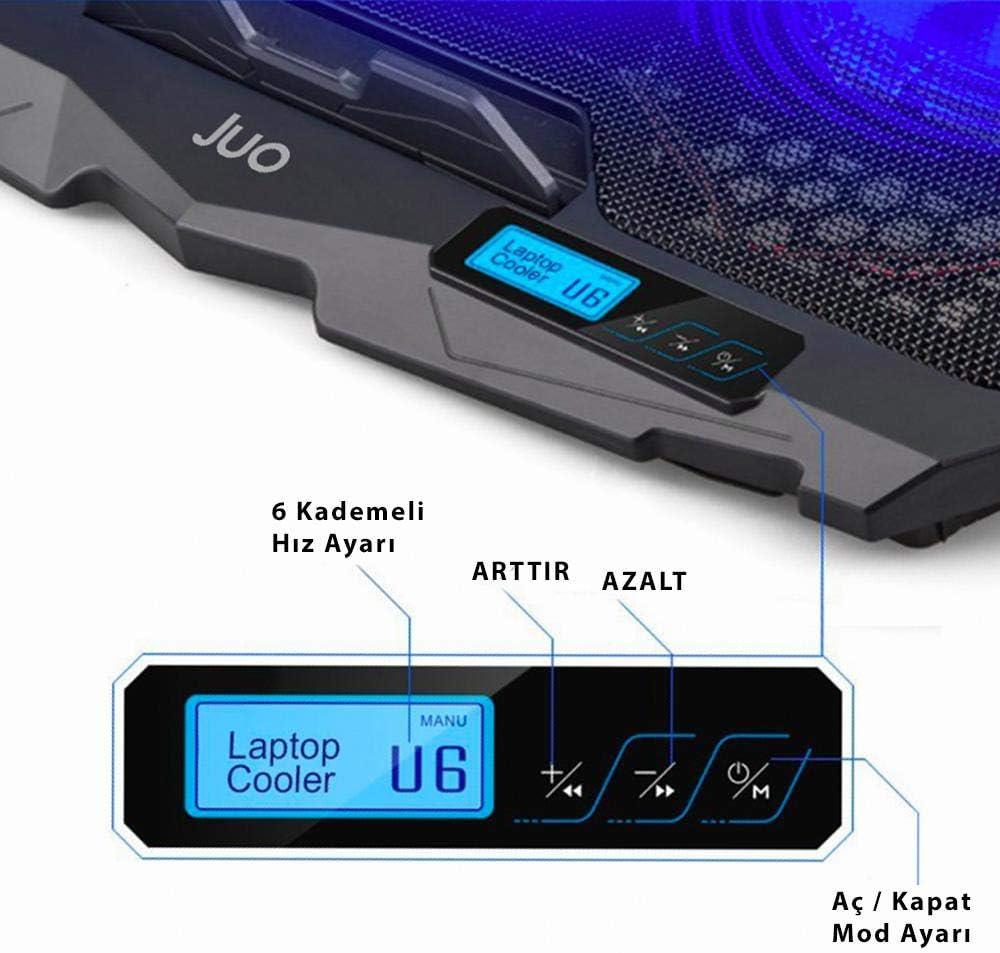 Juo C1 Led Ekranlı Notebook Soğutucu 4 Fanlı Hız ve Yükseklik Ayarlı Teşhir