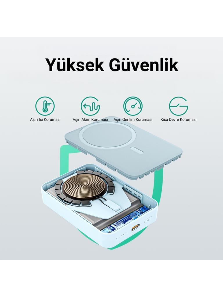 Juo JMP510-W Beyaz 20 W 10000 mAh Hızlı Şarj MagSafe Powerbank - OUTLET
