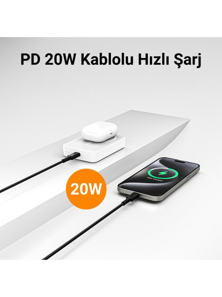 Juo JMP510-W Beyaz 20 W 10000 mAh Hızlı Şarj MagSafe Powerbank - OUTLET