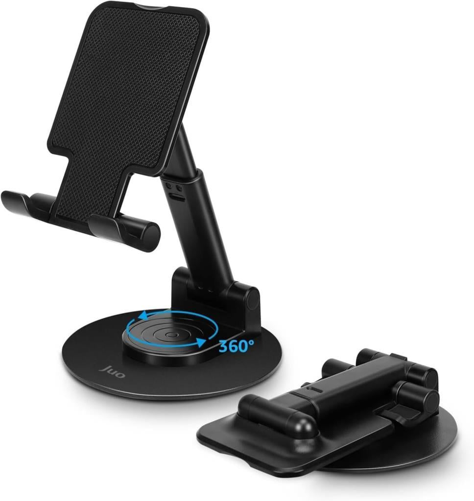 Juo Katlanabilir 360 Derece Dönen Masaüstü Telefon Standı Siyah Outlet