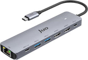 Juo Type-C 2xHDMI Dual MST 4K 60Hz Gigabit Ethernet Dönüştürücü 100W USB 3.2 Çoklayıcı Hub - Outlet