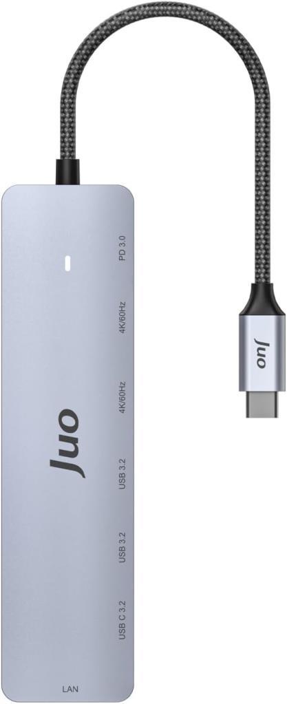 Juo Type-C 2xHDMI Dual MST 4K 60Hz Gigabit Ethernet Dönüştürücü 100W USB 3.2 Çoklayıcı Hub - Outlet