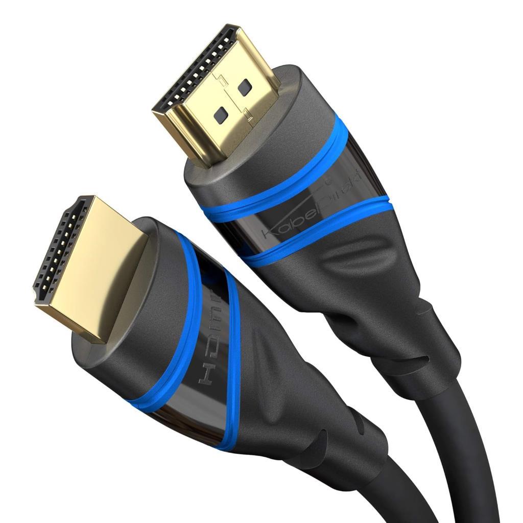 KabelDirekt – 10K & 8K HDMI Kablosu, HDMI 2.1 b – 1,5m, 0,5-5m arası mevcut – Sertifikalı, Almanya’da geliştirilmiş (Ultra Yüksek Hız Kablosu PC, PS5, Xbox, Monitör ve TV için – siyah-mavi)