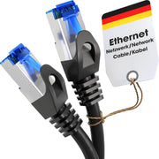 KabelDirekt - Ethernet Kablosu, Ağ Kablosu, LAN - 5x 7,5m - 0,25-30m arasında mevcuttur (10Gbps, Gigabit Ağlar için Fiber Hızı, RJ45 ile Switch/Router/Modem, siyah/gümüş) - Teşhir