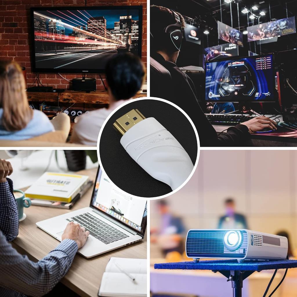 KabelDirekt 4K / 8K Yüksek Hızlı HDMI Kablosu (1 Metre, Beyaz) - TEŞHİR