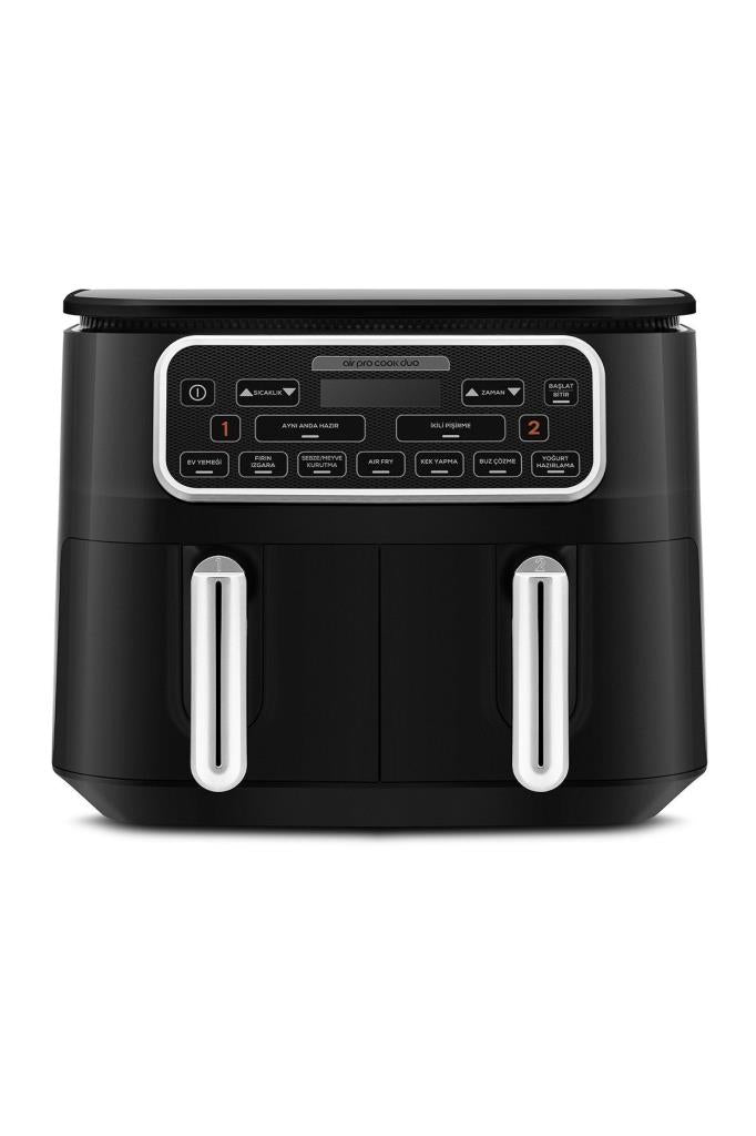 Karaca Air Pro Cook Duo Ev Yemeği XXXL 8 lt Black Chrome Yağsız Fritöz Teşhir