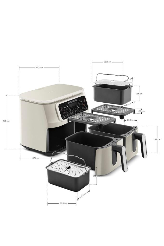 Karaca Air Pro Cook Duo Ev Yemeği XXXL 8 lt Starlight Yağsız Fritöz