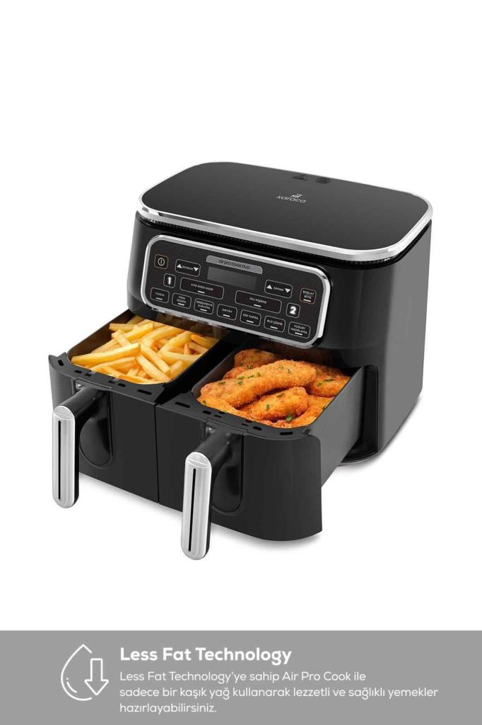 Karaca Air Pro Cook Duo Tandır XXXL 8 lt Black Silver Yağsız Fritöz Outlet