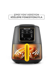 Karaca Air Pro Cook Köz XL Airfryer 4 lt Yağsız Black Gold Fritöz Teşhir