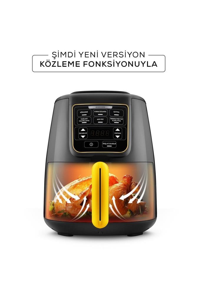 Karaca Air Pro Cook Köz XL Airfryer 4 lt Yağsız Black Gold Fritöz Teşhir