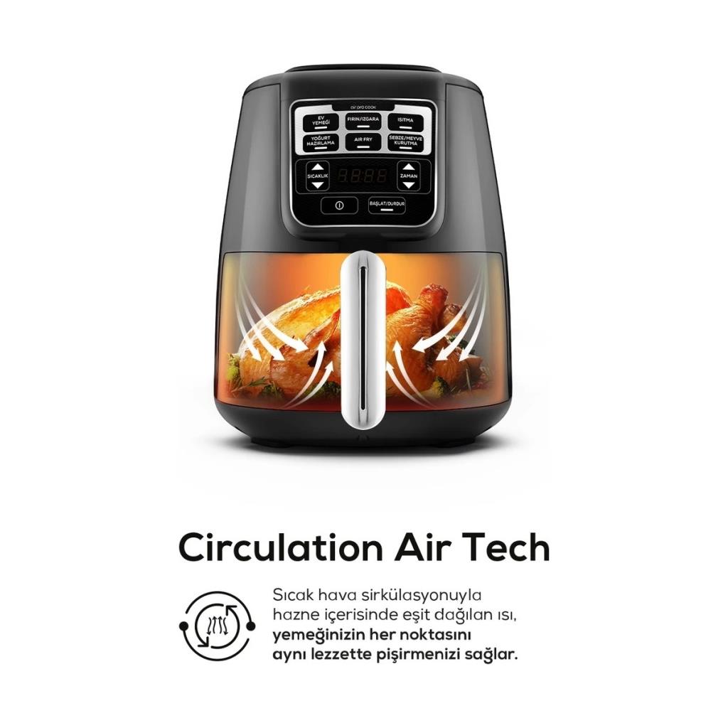 Karaca Air Pro Cook XL 2in1 Airfryer 4 lt Konuşan Yağsız Fritöz