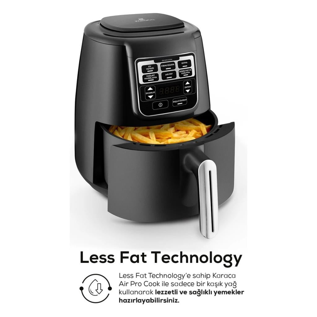 Karaca Air Pro Cook XL 2in1 Airfryer 4 lt Konuşan Yağsız Fritöz