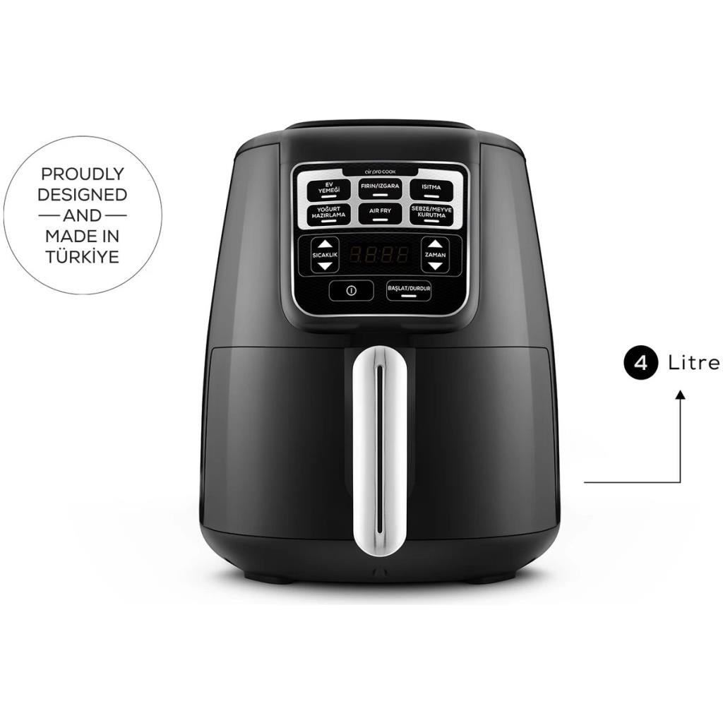 Karaca Air Pro Cook XL 2in1 Airfryer 4 lt Konuşan Yağsız Fritöz