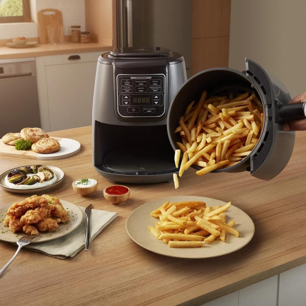 Karaca Air Pro Cook XL 2in1 Airfryer 4 lt Konuşan Yağsız Fritöz