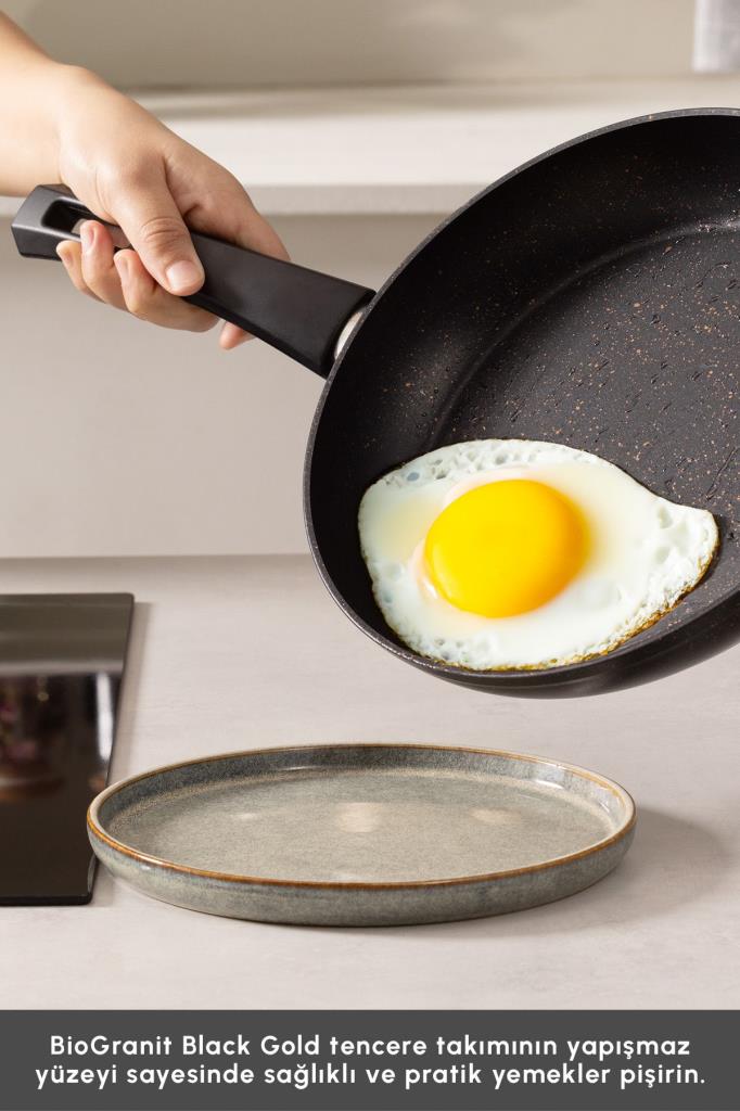 Karaca Bio Granit Blackgold 12 Parça Tencere Seti Outlet