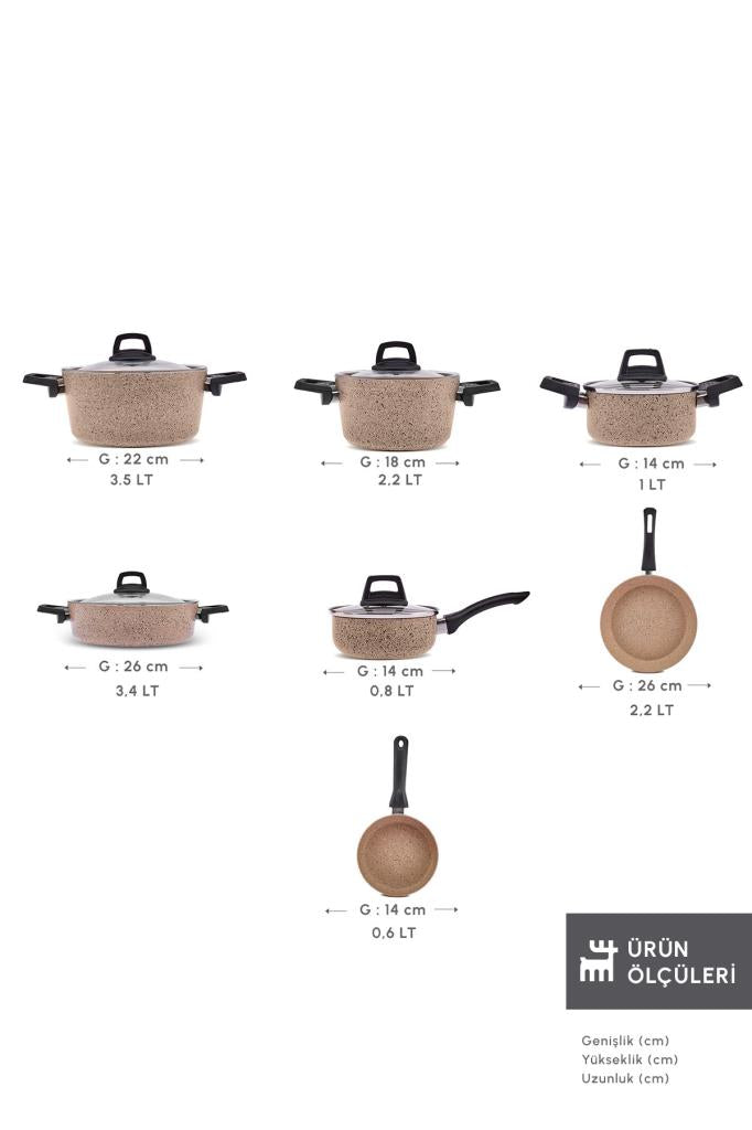 Karaca Bio Granit Vincent 12 Parça Tencere Seti Teşhir